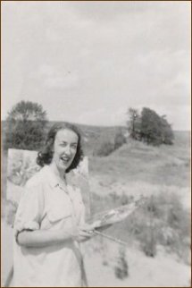 Don and Joyce at their easels in 1952, near Bolton Ontario 